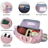 Travel Duffel Bags, Pink Gym Bag with Wet Pocket Weekender Overnight Bag with Shoe Pouch Large Travel Tote Duffel Bag Carry On Bag Gym Duffle Bag for Women-Pink
