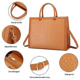 Women Laptop Bag,PU Leather Work Tote 15.6 Inch Laptop Computer Bag Business Shoulder Messenger Bag Business Office Bag Handbag -Brown