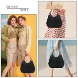 Women's Multi-pocket Shoulder Bag, Fashion Tote Purse Nylon Shoulder Tote Bag Lightweight Weekend Handbag for Women, Black