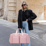 Travel Duffel Bags, Pink Gym Bag with Wet Pocket Weekender Overnight Bag with Shoe Pouch Large Travel Tote Duffel Bag Carry On Bag Gym Duffle Bag for Women-Pink
