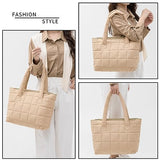 Puffer Tote Bag Lightweight Quilted Puffy Tote Bag Soft Down Cotton Padded Shoulder Bag Quilted Bag for Womens Handbag