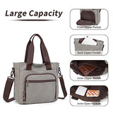 Tote Bags for Women,Women's Canvas Tote Purse Shoulder Handbags Crossbody Tote Bag Satchel Handbag Shoulder Purses,Grey