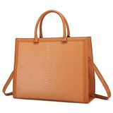 Women Laptop Bag,PU Leather Work Tote 15.6 Inch Laptop Computer Bag Business Shoulder Messenger Bag Business Office Bag Handbag -Brown