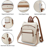 seyfocnia Backpack Purse for Women, Fashion Backpack Convertible Design Satchel Handbags Shoulder Bag with Laptop Compartment Travel Carry on Backpack, White Brown