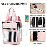 seyfocnia Laptop Backpack for Women,Teacher Backpack Tote Backpack Computer Backpack Travel Casual Backpack with USB Charging Port Work Bag Fits 15.6 Inch Laptop
