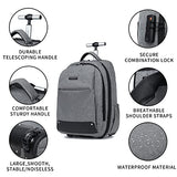 Rolling Backpack,Travel Laptop Backpacks with Wheels Men 17 inch Water Resistant Rolling Laptop Lag Women Carry on Bag Airline Approved Trolley Roller Backpack Suitcase for Travel Women,Grey