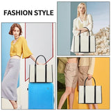 Laptop Bag for Women 15.6 inch Lightweight Canvas Laptop Tote Bag, Large Capacity Computer Bags Women Business Office Work Bag Briefcase(White & Black)…