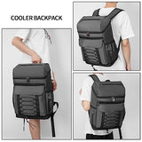Insulated Cooler Backpack, Waterproof Backpack Cooler Leakproof Insulated Backpack Soft Cooler Bag Lightweight Portable Cooler for Lunch Camping Travel Beach Fishing Hiking Picnic Beer for Men, Grey