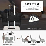 Travel Duffle Bag with Shoe Compartment, Weekender Bag Carry on Overnight Bag for Women Gym Bag Sport Bag Hospital Bags for Labor and Delivery - Black