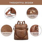 seyfocnia Backpack Purse for Women, Fashion Leather Backpack Convertible Design Satchel Handbags Shoulder Bag with Laptop Compartment Travel Carry on Backpack, Brown