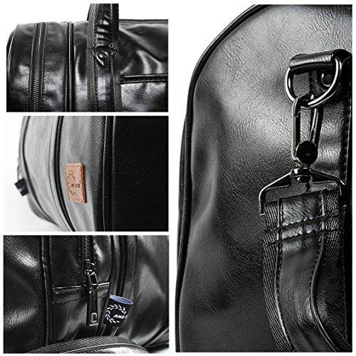 Seyfocnia Weekender Oversized Travel Duffel Bag With Shoe Pouch, Leather Carry On Bag